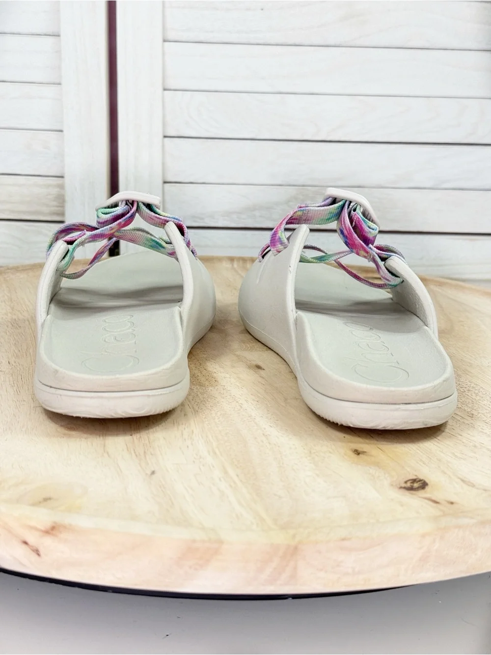 Chaco‎ Chillos Kids Slide Sandals Pink Tie Dye Light Tan 4